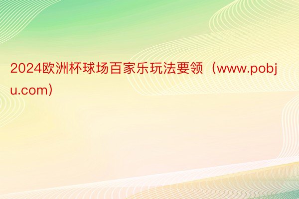2024欧洲杯球场百家乐玩法要领（www.pobju.com）
